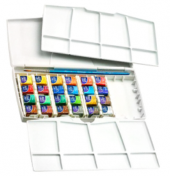 Акварель Cotman Winsor&Newton Painting Plus в наборе 24 цвета малые кюветы и кисть