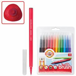 Фломастеры с кистью Koh-I-Noor Brush набор 12 цветов смываемые