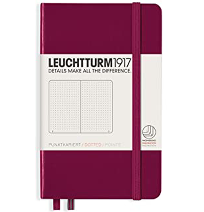 Записная книжка Leuchtturm «Pocket» A6 нелинованная винная 187 стр.