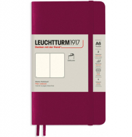 Записная книжка Leuchtturm «Pocket» A6 нелинованная винная 123 стр.