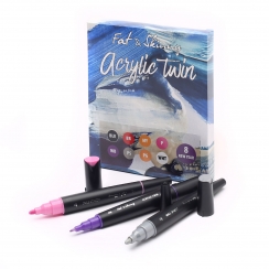 Двухсторонние акриловые маркеры Fat&Skinny Acrylic Twin набор 8 штук "Новый Год"