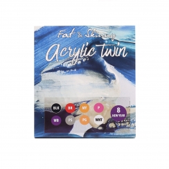 Двухсторонние акриловые маркеры Fat&Skinny Acrylic Twin набор 8 штук "Новый Год"