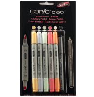 Набор маркеров COPIC CIAO Pastel Tones 5+1 с кистью и линер (пастельные)