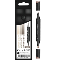 Набор маркеров для рисования Graph'It Classic Warm Greys 3 штуки (теплые серые)