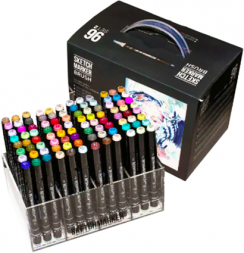 Набор 96 маркеров Sketchmarker Brush Pro "Базовый 2" на подставке