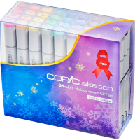 Набор маркеров COPIC SKETCH 36 "Зимний подарок" с кистью
