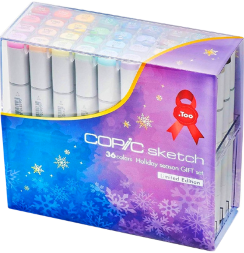 Набор маркеров COPIC SKETCH 36 "Зимний подарок" с кистью