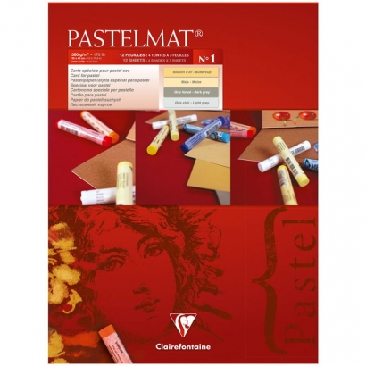 Бархатная бумага для пастели Pastelmat ClaireFontaine 4 цвета (светлые) А3 / 12 листов / 360 гм