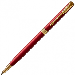 Ручка шариковая Parker Sonnet Red GT Slim 1 мм черные чернила, подарочная упаковка