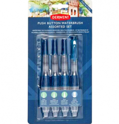 Набор кистей с резервуаром для воды Derwent 4 штуки разного вида