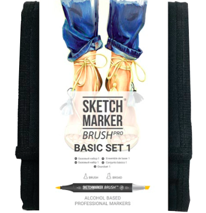 Набор маркеров для скетчей Sketchmarker Brush Pro 12 цветов Базовый 1