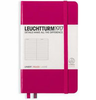 Записная книжка Leuchtturm «Pocket» A6 в линейку фуксия 187 стр.
