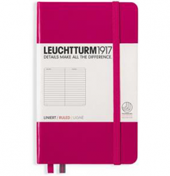 Записная книжка Leuchtturm «Pocket» A6 в линейку фуксия 187 стр.