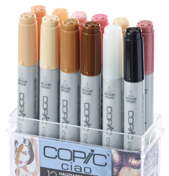Набор маркеров COPIC CIAO 12 Skin Tones с кистью (телесные)