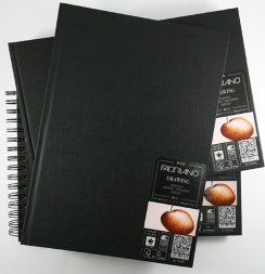 Скетчбук Fabriano Drawingbook в твердом переплете на пружине А3 / 60 листов / 160 гм (портрет)