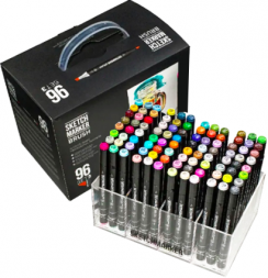 Набор 96 маркеров Sketchmarker Brush Pro "Базовый 3" на подставке