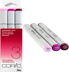Набор маркеров COPIC SKETCH 3 Blending Trio 3 с кистью (красно-фиолетовые)