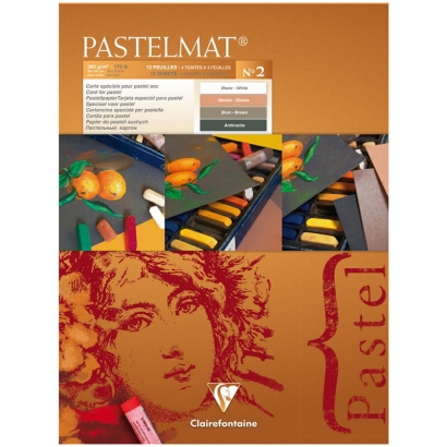 Бархатная бумага для пастели Pastelmat ClaireFontaine 4 цвета (тёплые) А3 / 12 листов / 360 гм