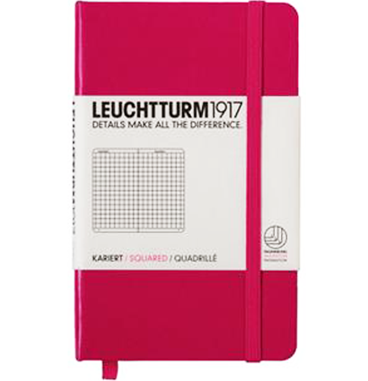 Записная книжка Leuchtturm «Pocket» A6 в клетку фуксия 187 стр.