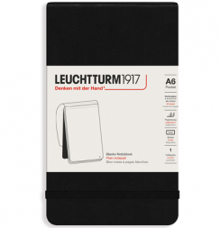 Блокнот Leuchtturm «Reporter Notepad Pocket» A6 нелинованный черный 188 стр.