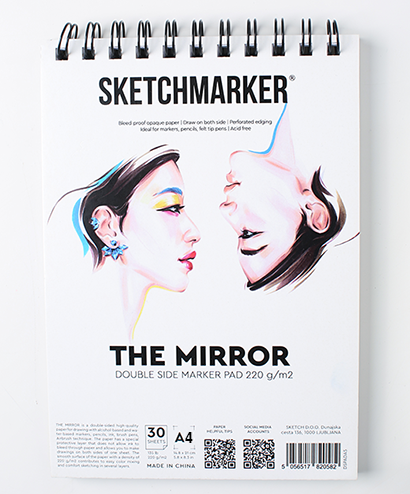 Скетчбук для маркеров с двухторонней бумагой SKETCHMARKER THE MIRROR A4 / 30 листов / 220 гм
