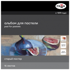 Альбом для пастели Старый мастер Гамма склейка теплые тона ячеистая 20х20 см / 15 листов / 160 гм