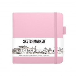 Скетчбук Sketchmarker розовый с твердой обложкой квадратный 12х12 см / 80 листов / 140 гм