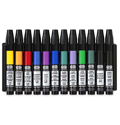 Набор маркеров для скетчинга Chartpak Basic 12 (основные цвета) + пенал для хранения