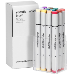 Набор маркеров для скетчинга StyleFile Brush 12 Main C (основные цвета)