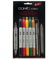 Набор маркеров COPIC CIAO Hue Colors 5+1 с кистью и линер