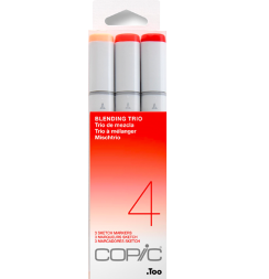 Набор маркеров COPIC SKETCH 3 Blending Trio 4 с кистью (красные)