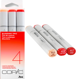 Набор маркеров COPIC SKETCH 3 Blending Trio 4 с кистью (красные)