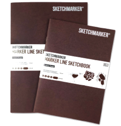 Скетчбук Sketchmarker Marker Line для маркеров красное дерево с мягкой обложкой А5 / 16 листов / 160 гм