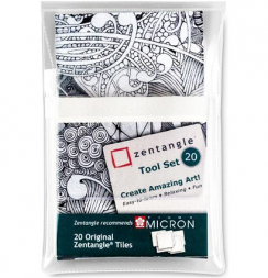Набор белых карточек для рисования Zentangle Sakura 9 х 9 см / 20 листов