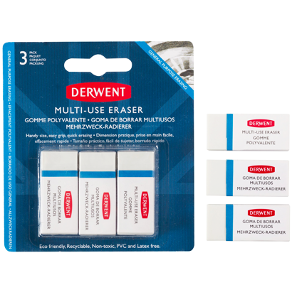 Набор ластиков универсальных для рисования Derwent Multi-Use Eraser 3 штуки