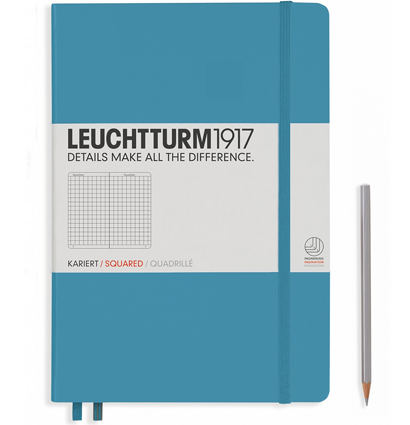 Записная книжка Leuchtturm «Master Slim» A4+ в клетку нордический синий 123 стр.