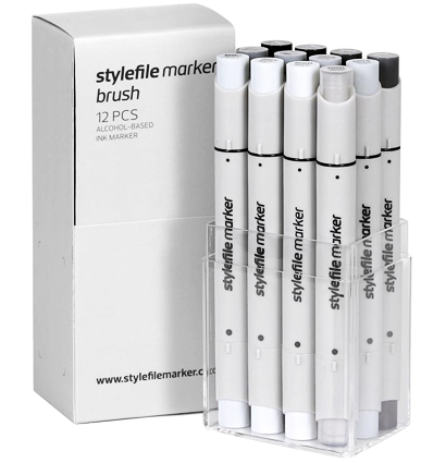 StyleFile Brush 12 Neutral Grey набор маркеров купить