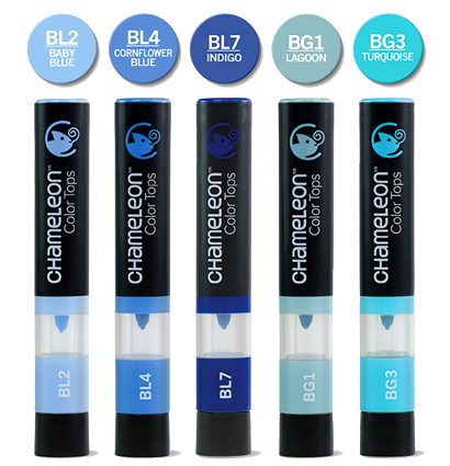 Набор цветовых блендеров Chameleon Color Tops Blue Tones 5 для добавления цвета к маркеру