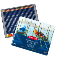 Акварельные карандаши Derwent Watercolour Pencils набор 24 цвета в кейсе