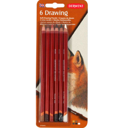 Цветные карандаши Derwent Drawing 6 природных оттенков набор в блистере