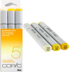 Набор маркеров COPIC SKETCH 3 Blending Trio 5 с кистью (жёлтые)