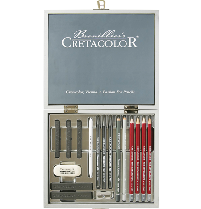 Набор карандашей и материалов для графики Cretacolor Silver Box в пенале