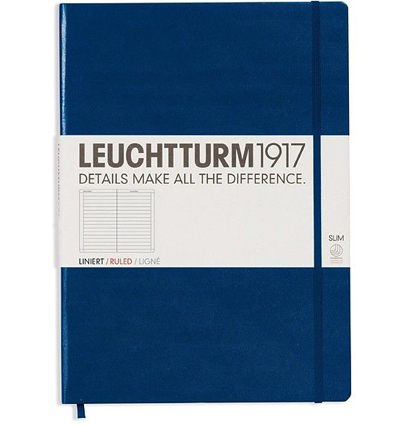 Записная книжка Leuchtturm «Master Slim» A4+ в линейку темно-синяя 123 стр.