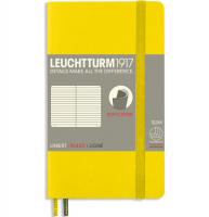 Записная книжка Leuchtturm «Pocket» A6 в линейку лимонная 123 стр.