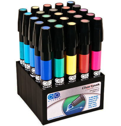 Набор маркеров для скетчинга Chartpak 25 Basic (основные цвета)