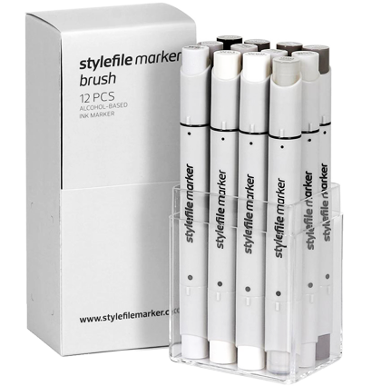 StyleFile Brush 12 Warm Grey набор маркеров купить