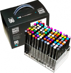 Набор 96 маркеров Sketchmarker Brush Pro "Базовый 4" на подставке