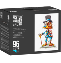 Набор 96 маркеров Sketchmarker Brush Pro "Базовый 4" на подставке