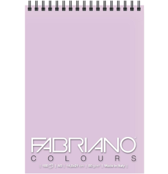 Блокнот с лавандовой бумагой Fabriano Colours на пружине для зарисовок А6 / 100 листов / 80 гм