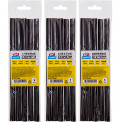 Клеевые стержни черные ArtSpace 15 штук, толщина 11 мм, длина 200